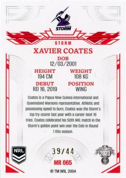 2023 NRL Traders Elite - Mojo Ruby #MR065 Xavier Coates Back